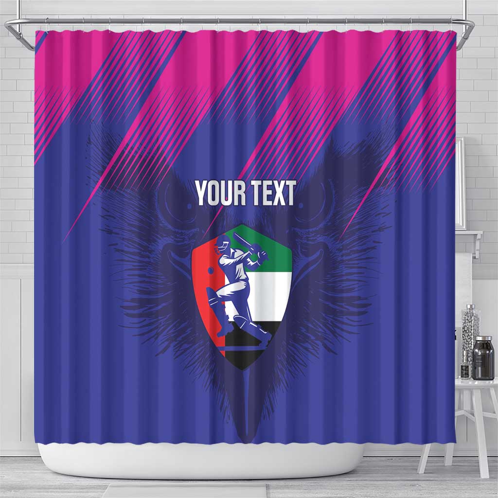 Custom UAE Cricket Shower Curtain Go Champions United Arab Emirates Falcon
