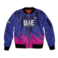 Custom UAE Cricket Sleeve Zip Bomber Jacket Go Champions United Arab Emirates Falcon - Wonder Print Shop