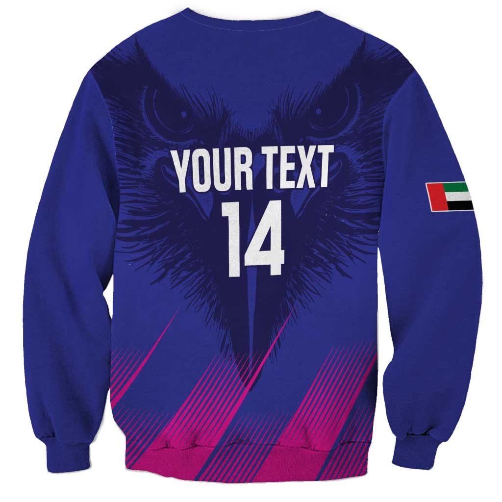 Custom UAE Cricket Sweatshirt Go Champions United Arab Emirates Falcon - Wonder Print Shop