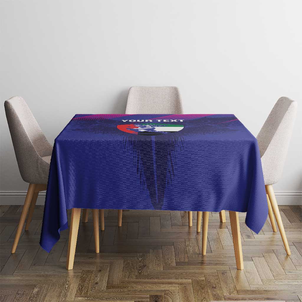 Custom UAE Cricket Tablecloth Go Champions United Arab Emirates Falcon - Wonder Print Shop