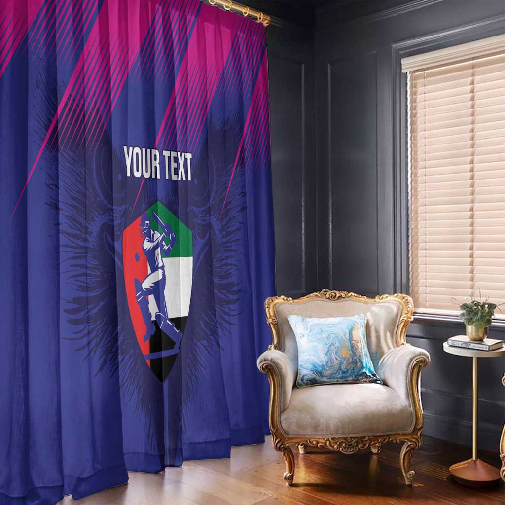 Custom UAE Cricket Window Curtain Go Champions United Arab Emirates Falcon - Wonder Print Shop