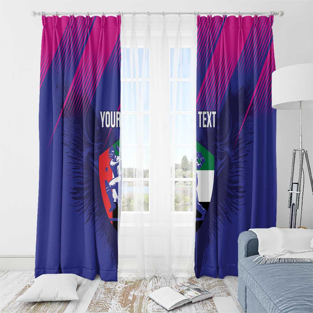 Custom UAE Cricket Window Curtain Go Champions United Arab Emirates Falcon - Wonder Print Shop