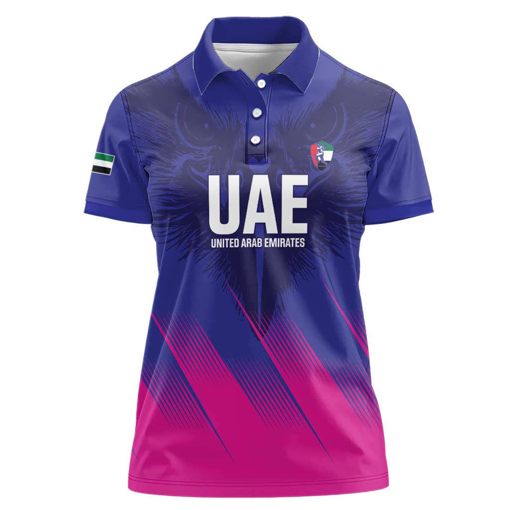 Custom UAE Cricket Women Polo Shirt Go Champions United Arab Emirates Falcon - Wonder Print Shop