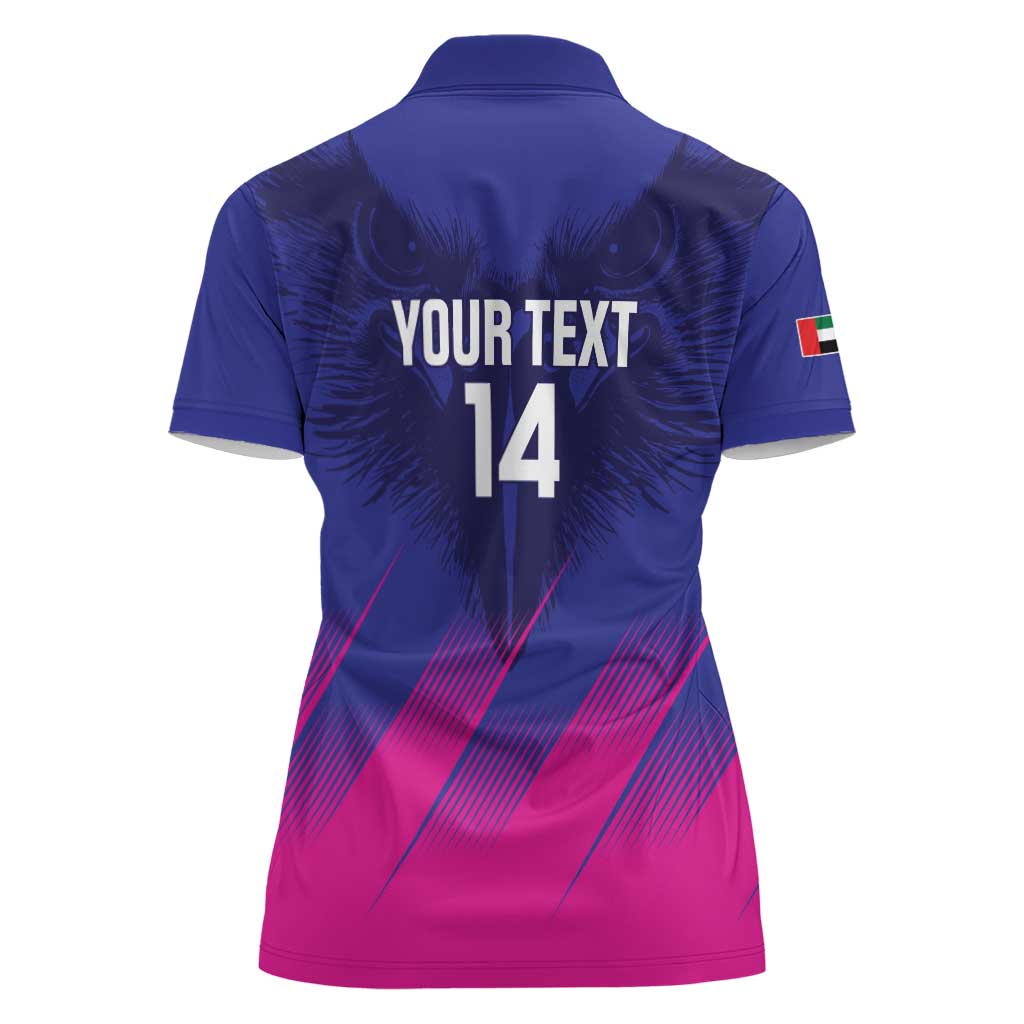 Custom UAE Cricket Women Polo Shirt Go Champions United Arab Emirates Falcon - Wonder Print Shop