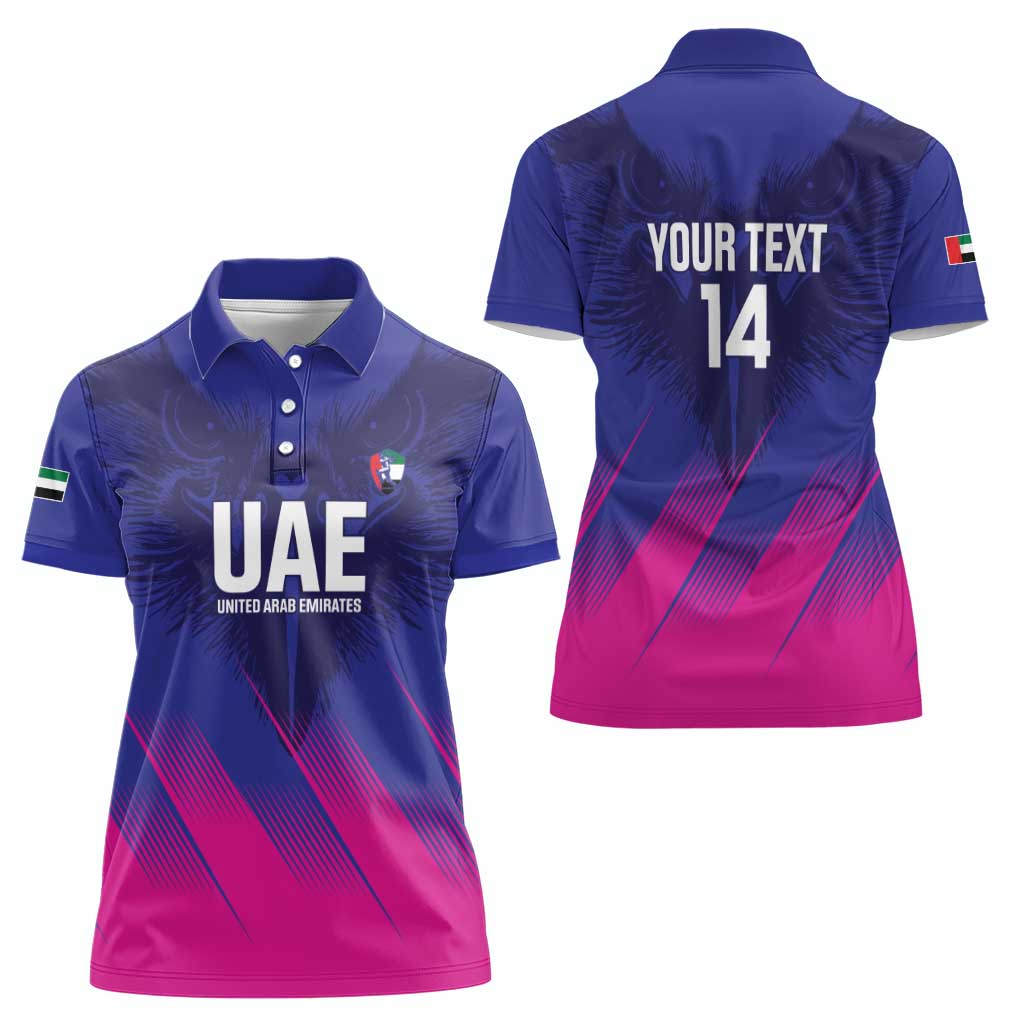 Custom UAE Cricket Women Polo Shirt Go Champions United Arab Emirates Falcon - Wonder Print Shop