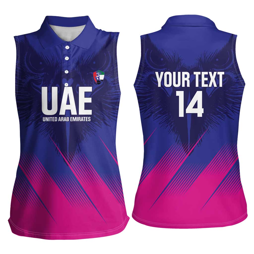 Custom UAE Cricket Women Sleeveless Polo Shirt Go Champions United Arab Emirates Falcon - Wonder Print Shop
