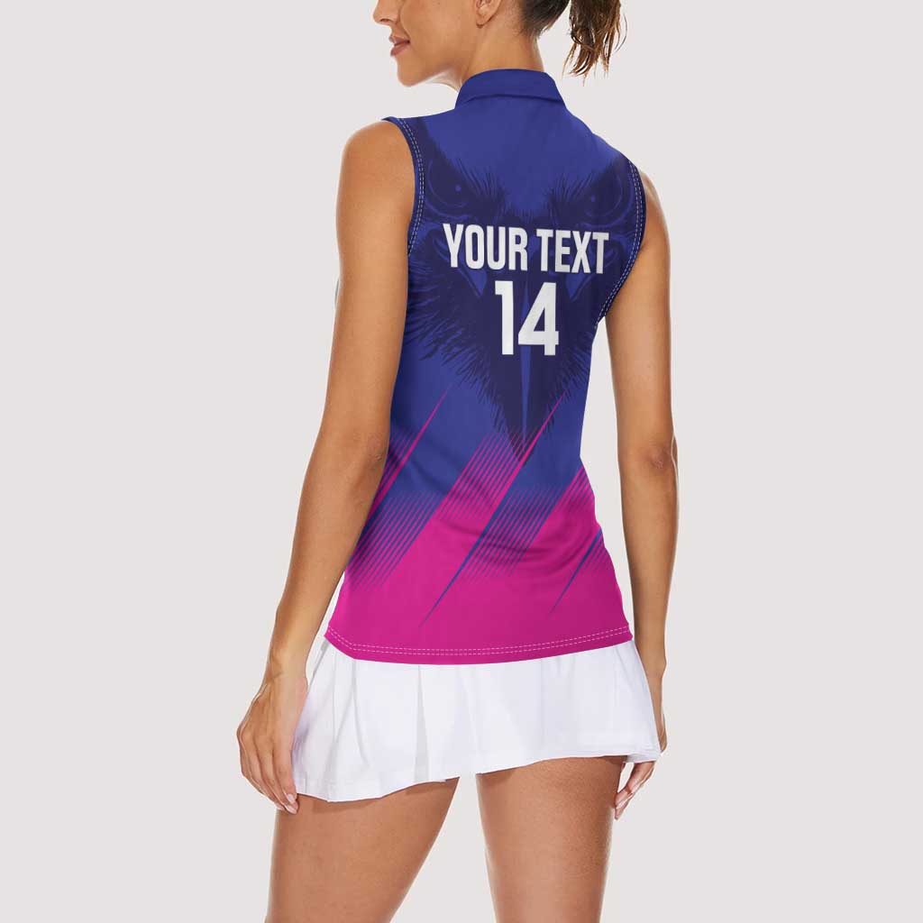 Custom UAE Cricket Women Sleeveless Polo Shirt Go Champions United Arab Emirates Falcon - Wonder Print Shop