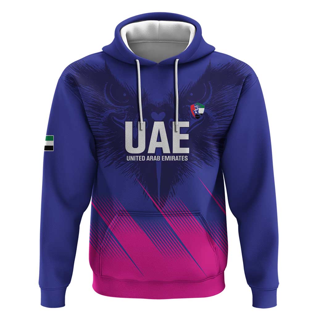 Custom UAE Cricket Zip Hoodie Go Champions United Arab Emirates Falcon - Wonder Print Shop