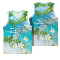 Afro Haiti Cotes des Arcadins Basketball Jersey Ayiti Map With Royal Palm Plumeria - Wonder Print Shop