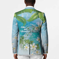 Afro Haiti Cotes des Arcadins Blazer Ayiti Map With Royal Palm Plumeria - Wonder Print Shop