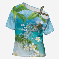 Afro Haiti Cotes des Arcadins Cross Shoulder Shirt Ayiti Map With Royal Palm Plumeria - Wonder Print Shop