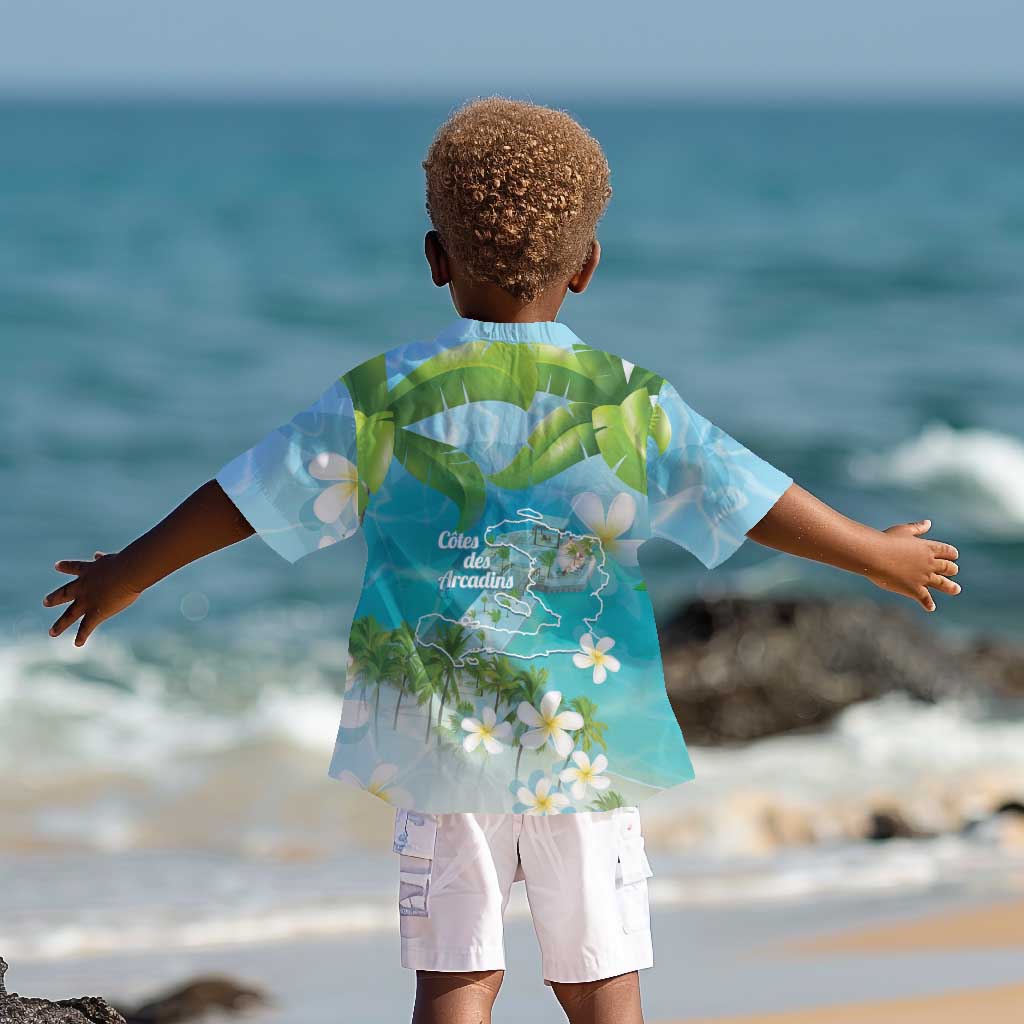 Afro Haiti Cotes des Arcadins Kid Hawaiian Shirt Ayiti Map With Royal Palm Plumeria LT14