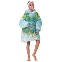 Afro Haiti Cotes des Arcadins Kid Wearable Blanket Hoodie Ayiti Map With Royal Palm Plumeria - Wonder Print Shop