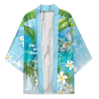 Afro Haiti Cotes des Arcadins Kimono Ayiti Map With Royal Palm Plumeria - Wonder Print Shop