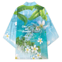 Afro Haiti Cotes des Arcadins Kimono Ayiti Map With Royal Palm Plumeria - Wonder Print Shop