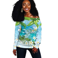 Afro Haiti Cotes des Arcadins Off Shoulder Sweater Ayiti Map With Royal Palm Plumeria - Wonder Print Shop