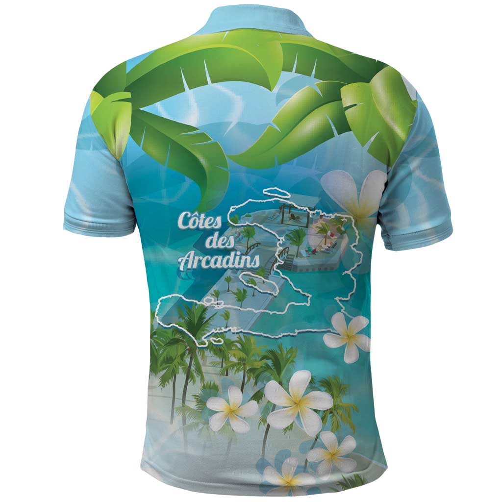 Afro Haiti Cotes des Arcadins Polo Shirt Ayiti Map With Royal Palm Plumeria LT14