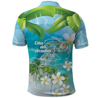 Afro Haiti Cotes des Arcadins Polo Shirt Ayiti Map With Royal Palm Plumeria LT14