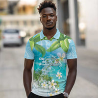 Afro Haiti Cotes des Arcadins Polo Shirt Ayiti Map With Royal Palm Plumeria LT14