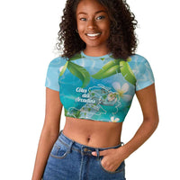 Afro Haiti Cotes des Arcadins Raglan Cropped T shirt Ayiti Map With Royal Palm Plumeria LT14
