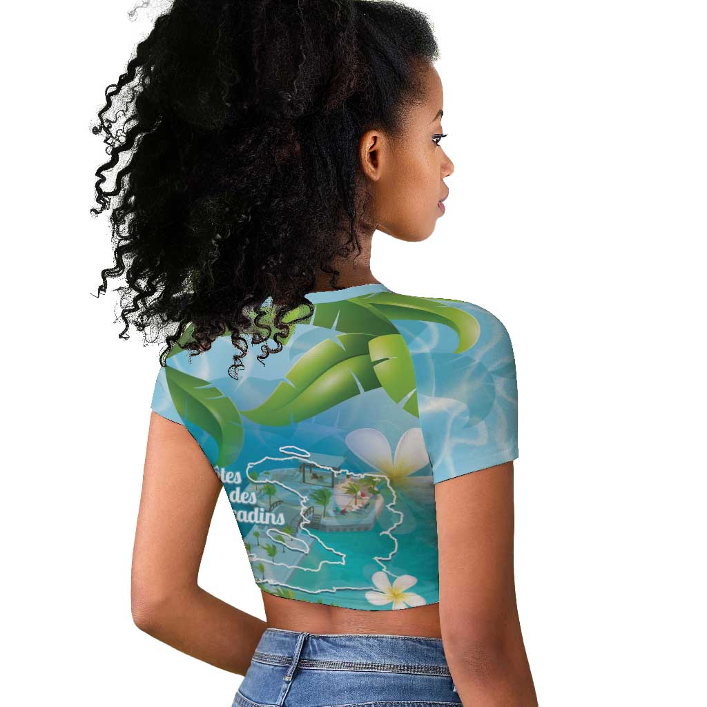 Afro Haiti Cotes des Arcadins Raglan Cropped T shirt Ayiti Map With Royal Palm Plumeria LT14