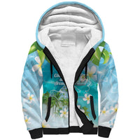 Afro Haiti Cotes des Arcadins Sherpa Hoodie Ayiti Map With Royal Palm Plumeria - Wonder Print Shop