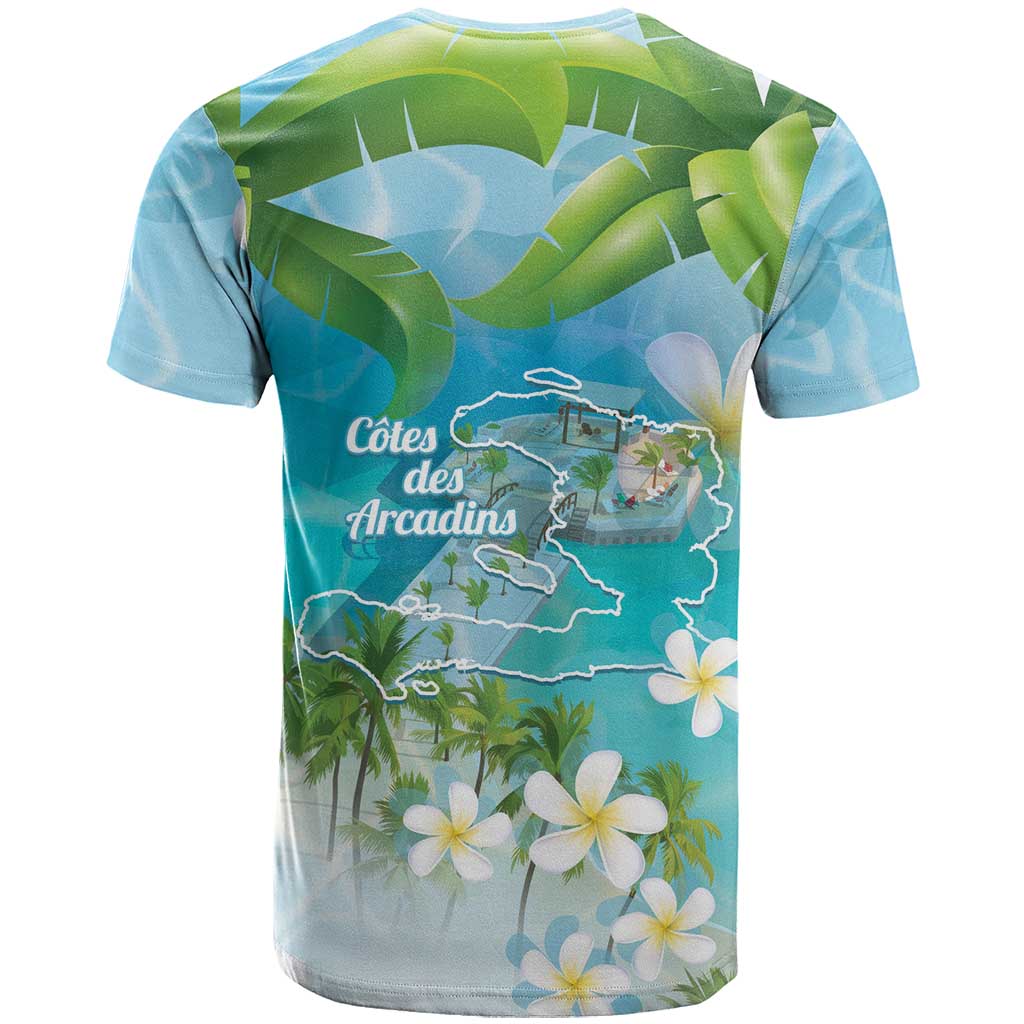 Afro Haiti Cotes des Arcadins T shirt Ayiti Map With Royal Palm Plumeria LT14