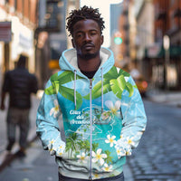 Afro Haiti Cotes des Arcadins Zip Hoodie Ayiti Map With Royal Palm Plumeria - Wonder Print Shop