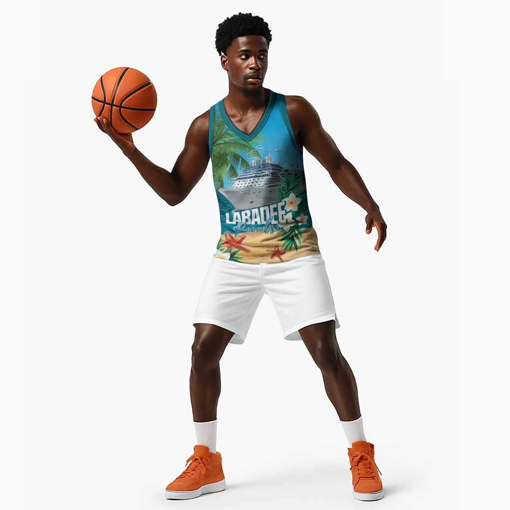 Afro Haiti Labadee Peninsula Basketball Jersey Caribbean Cruise Tropical Vibes - Wonder Print Shop