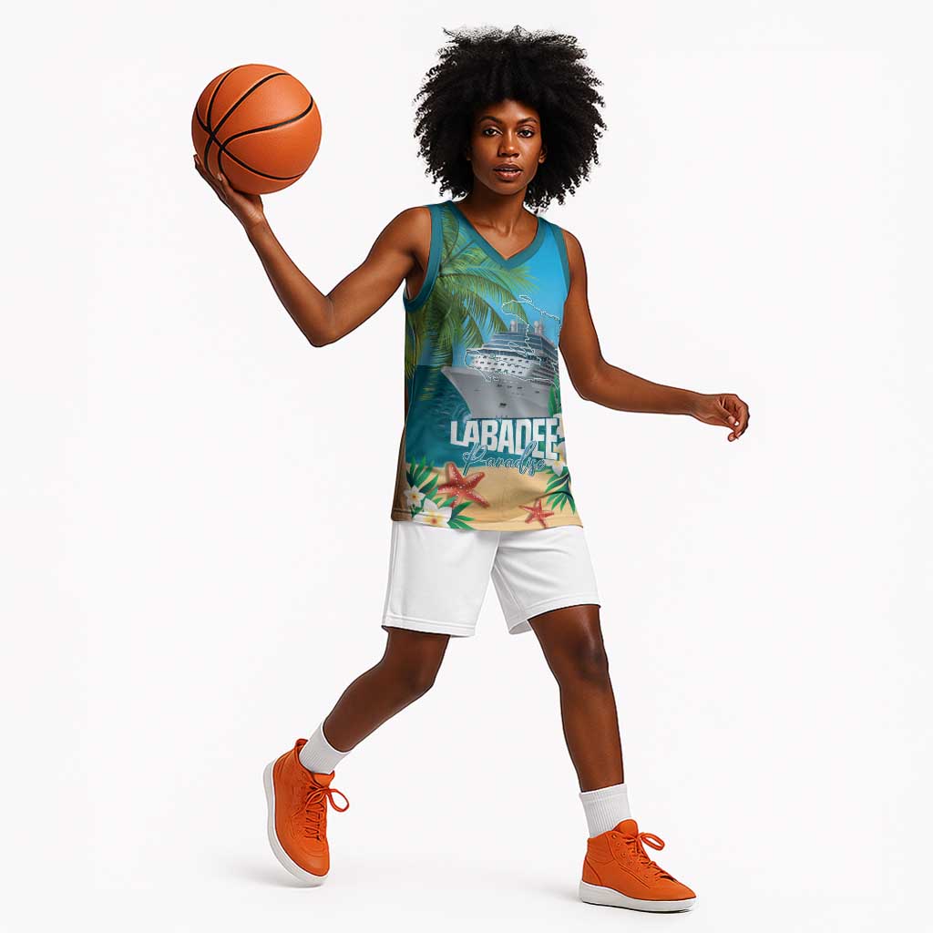 Afro Haiti Labadee Peninsula Basketball Jersey Caribbean Cruise Tropical Vibes - Wonder Print Shop