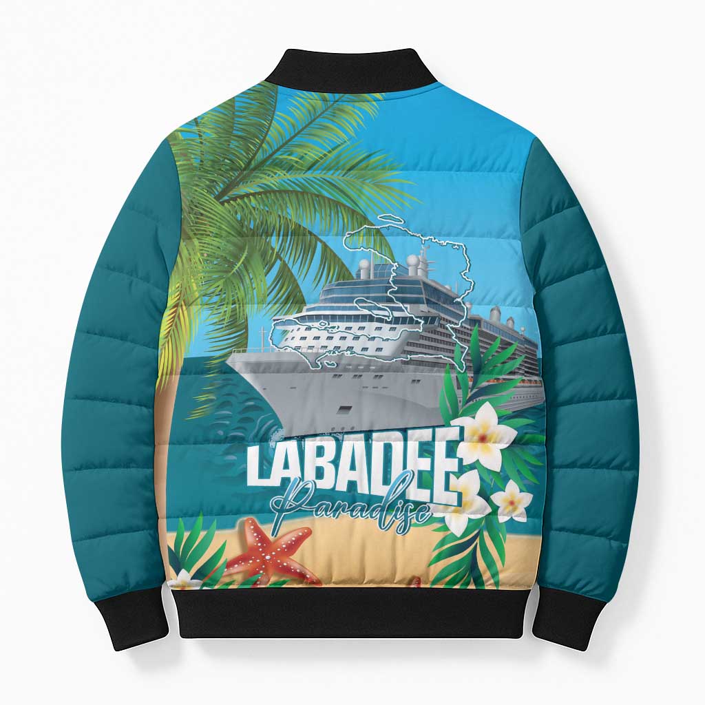 Afro Haiti Labadee Peninsula Bomber Puffer Jacket Caribbean Cruise Tropical Vibes - Wonder Print Shop