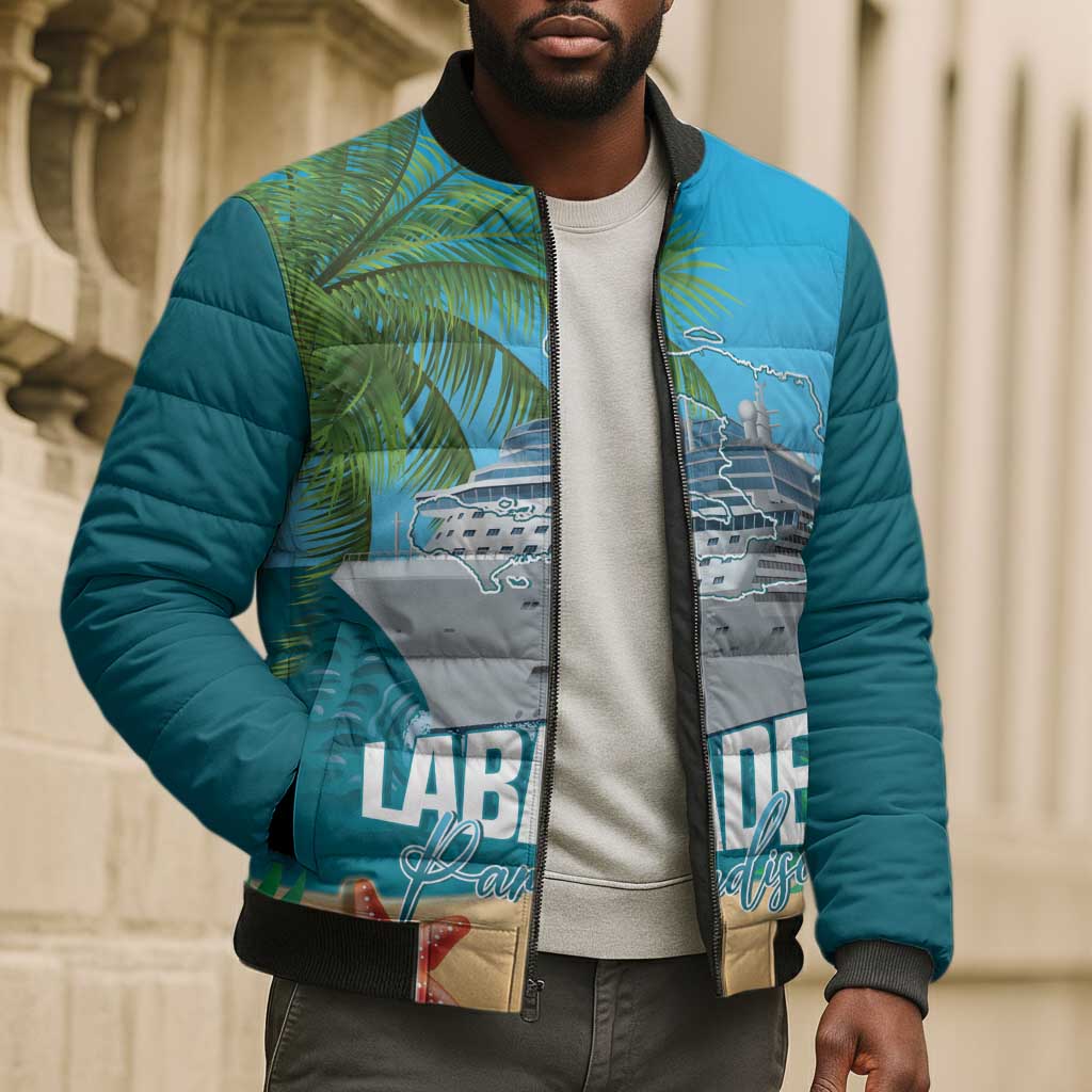 Afro Haiti Labadee Peninsula Bomber Puffer Jacket Caribbean Cruise Tropical Vibes - Wonder Print Shop