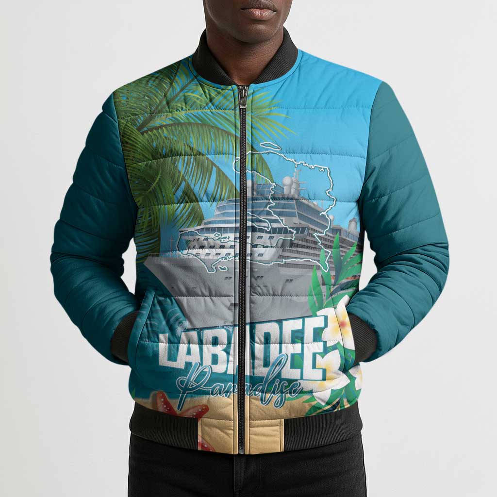Afro Haiti Labadee Peninsula Bomber Puffer Jacket Caribbean Cruise Tropical Vibes - Wonder Print Shop