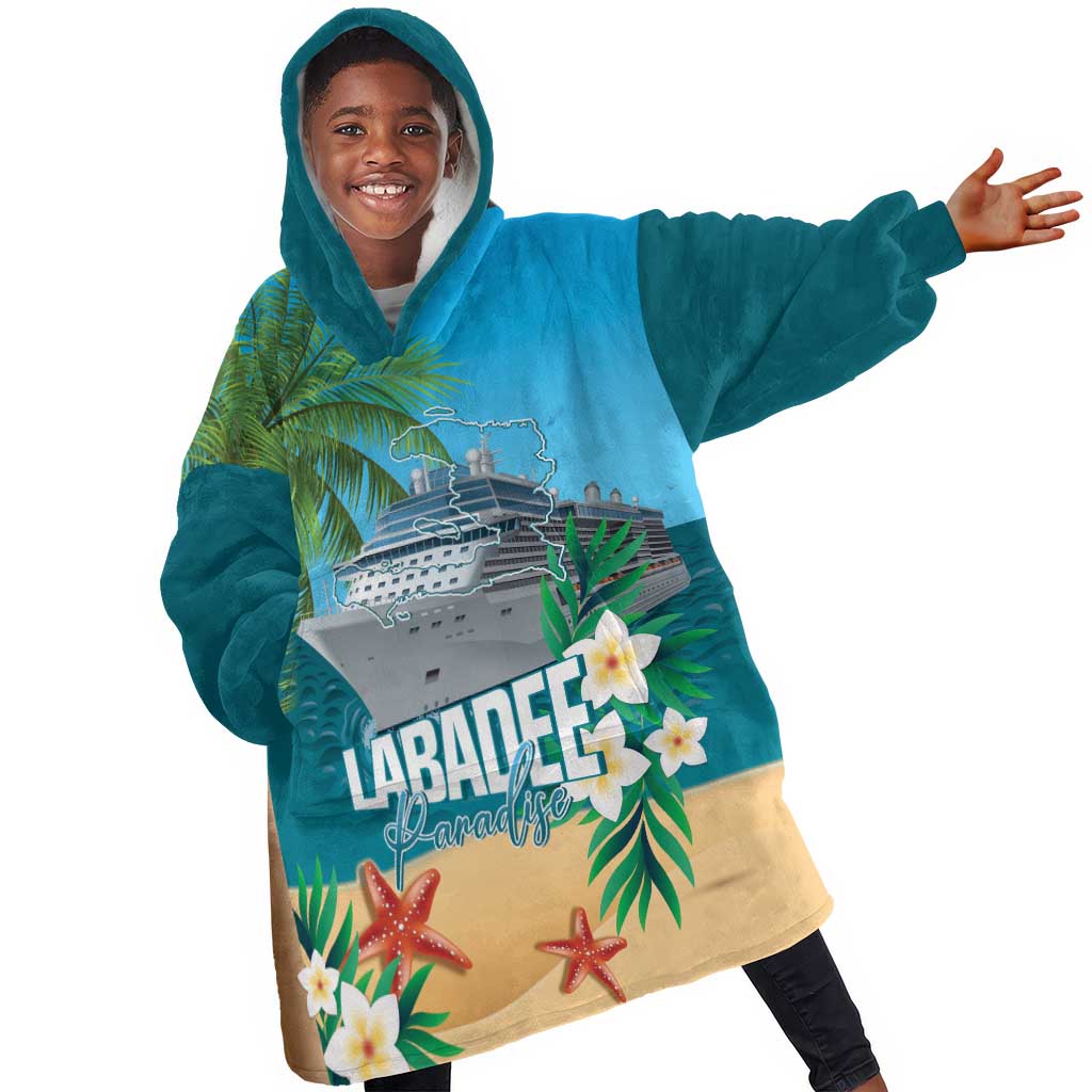 Afro Haiti Labadee Peninsula Kid Wearable Blanket Hoodie Caribbean Cruise Tropical Vibes - Wonder Print Shop