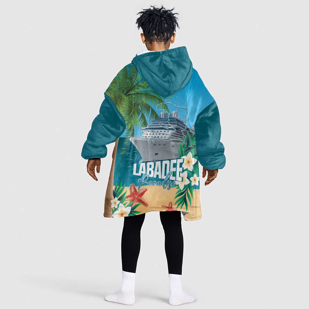 Afro Haiti Labadee Peninsula Kid Wearable Blanket Hoodie Caribbean Cruise Tropical Vibes - Wonder Print Shop