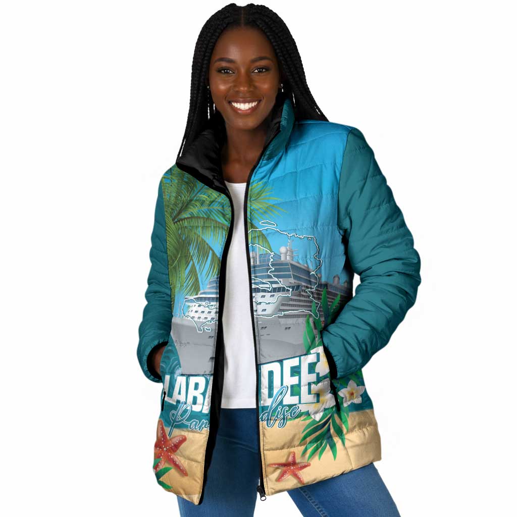 Afro Haiti Labadee Peninsula Padded Jacket Caribbean Cruise Tropical Vibes - Wonder Print Shop
