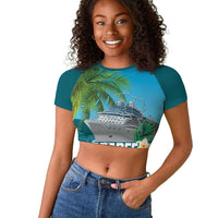 Afro Haiti Labadee Peninsula Raglan Cropped T shirt Caribbean Cruise Tropical Vibes LT14