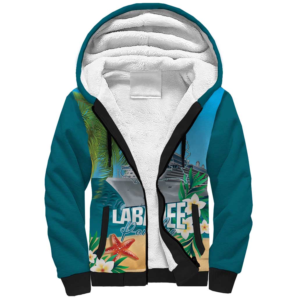 Afro Haiti Labadee Peninsula Sherpa Hoodie Caribbean Cruise Tropical Vibes - Wonder Print Shop