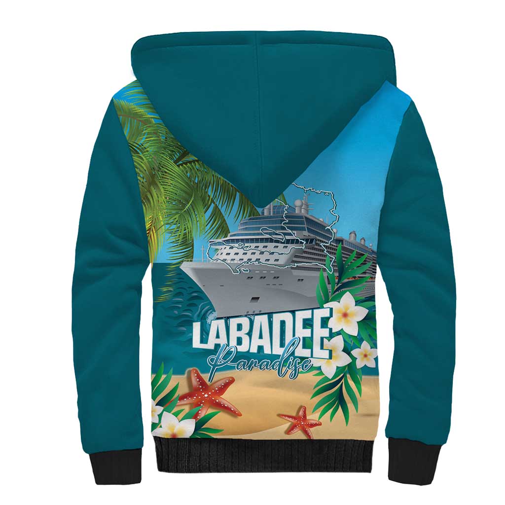 Afro Haiti Labadee Peninsula Sherpa Hoodie Caribbean Cruise Tropical Vibes - Wonder Print Shop