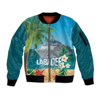 Afro Haiti Labadee Peninsula Sleeve Zip Bomber Jacket Caribbean Cruise Tropical Vibes - Wonder Print Shop