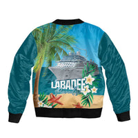 Afro Haiti Labadee Peninsula Sleeve Zip Bomber Jacket Caribbean Cruise Tropical Vibes - Wonder Print Shop