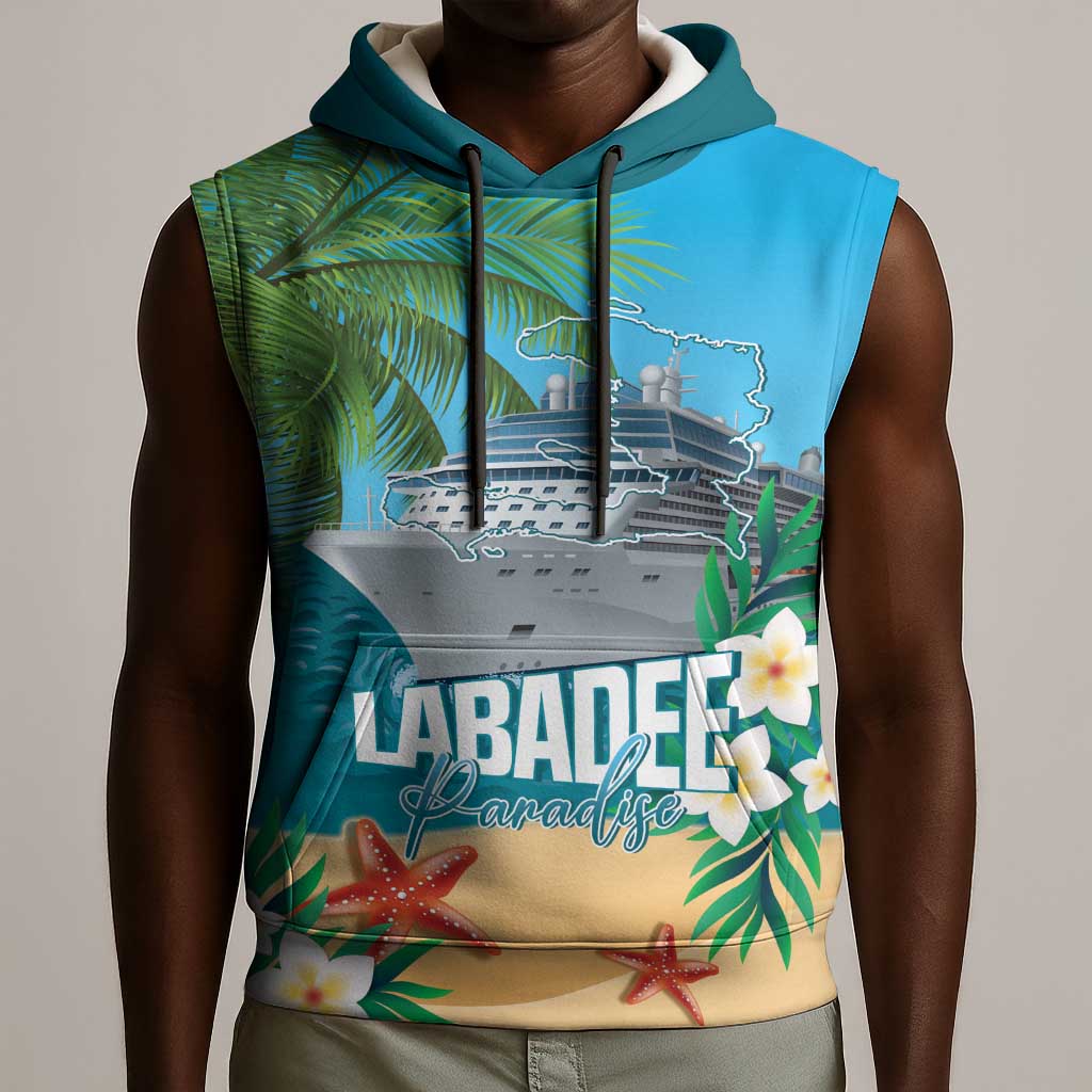 Afro Haiti Labadee Peninsula Sleeveless Hoodie Caribbean Cruise Tropical Vibes - Wonder Print Shop