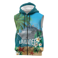 Afro Haiti Labadee Peninsula Sleeveless Zip Hoodie Caribbean Cruise Tropical Vibes - Wonder Print Shop