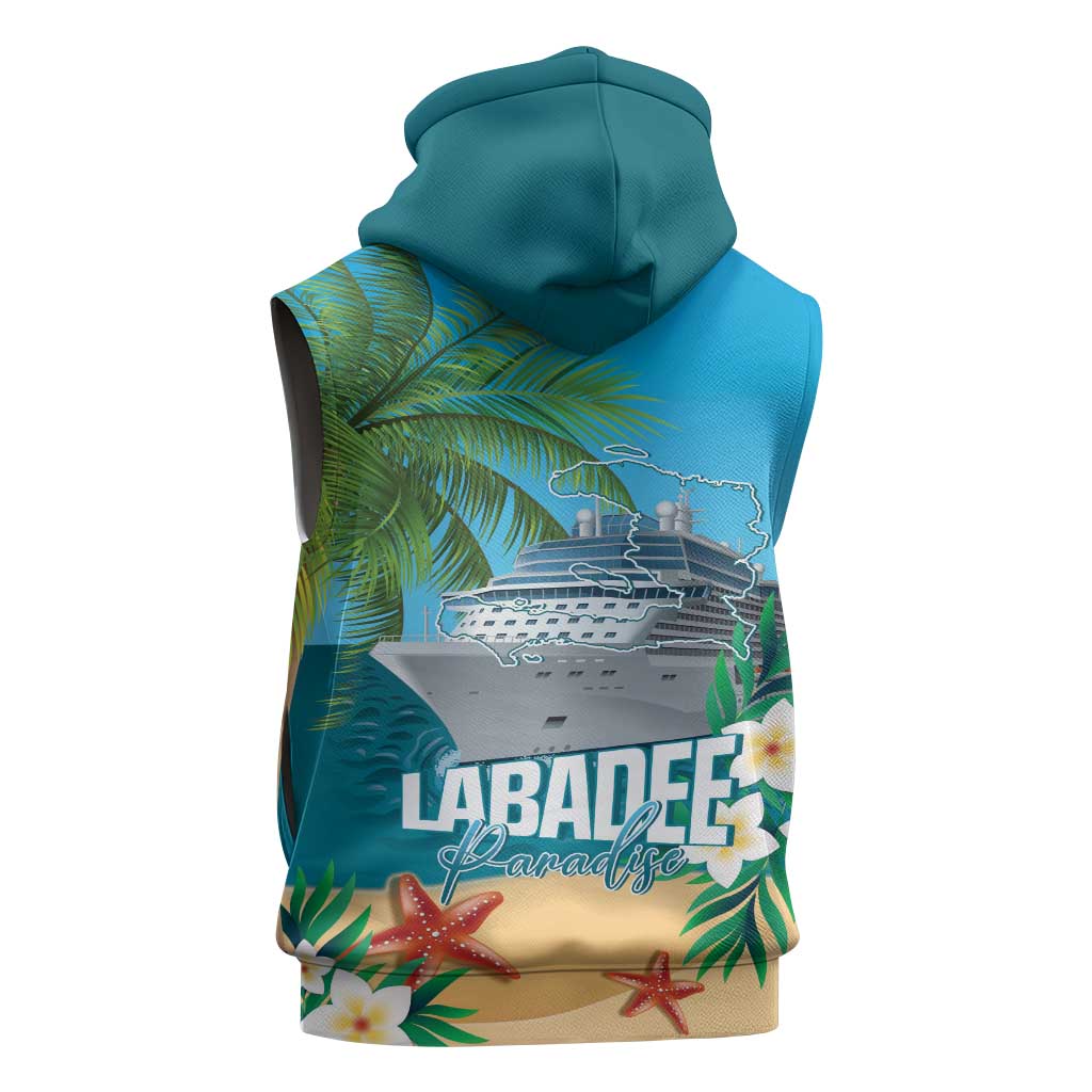 Afro Haiti Labadee Peninsula Sleeveless Zip Hoodie Caribbean Cruise Tropical Vibes - Wonder Print Shop