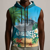 Afro Haiti Labadee Peninsula Sleeveless Zip Hoodie Caribbean Cruise Tropical Vibes - Wonder Print Shop