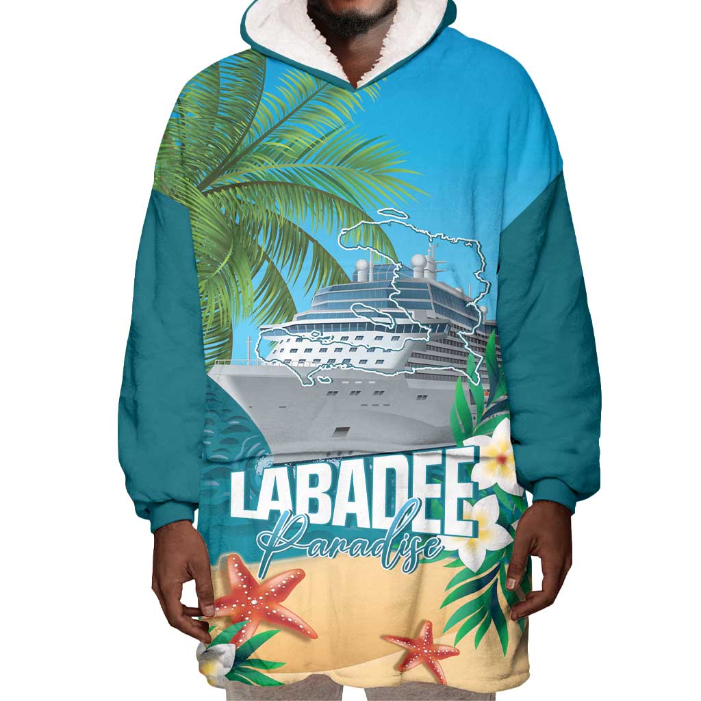 Afro Haiti Labadee Peninsula Wearable Blanket Hoodie Caribbean Cruise Tropical Vibes - Wonder Print Shop