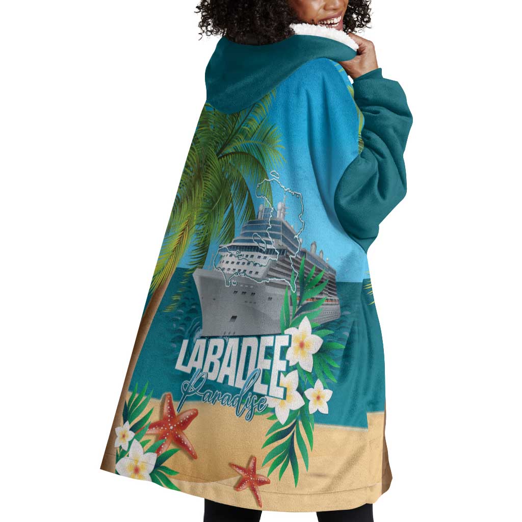 Afro Haiti Labadee Peninsula Wearable Blanket Hoodie Caribbean Cruise Tropical Vibes - Wonder Print Shop