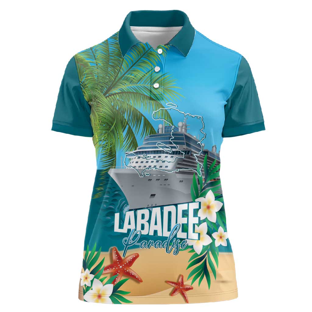 Afro Haiti Labadee Peninsula Women Polo Shirt Caribbean Cruise Tropical Vibes LT14