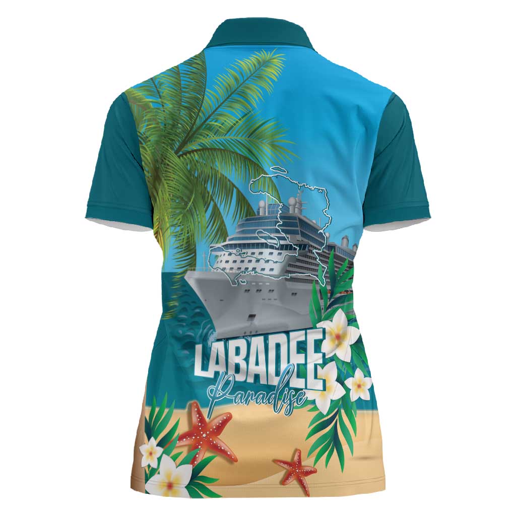 Afro Haiti Labadee Peninsula Women Polo Shirt Caribbean Cruise Tropical Vibes LT14