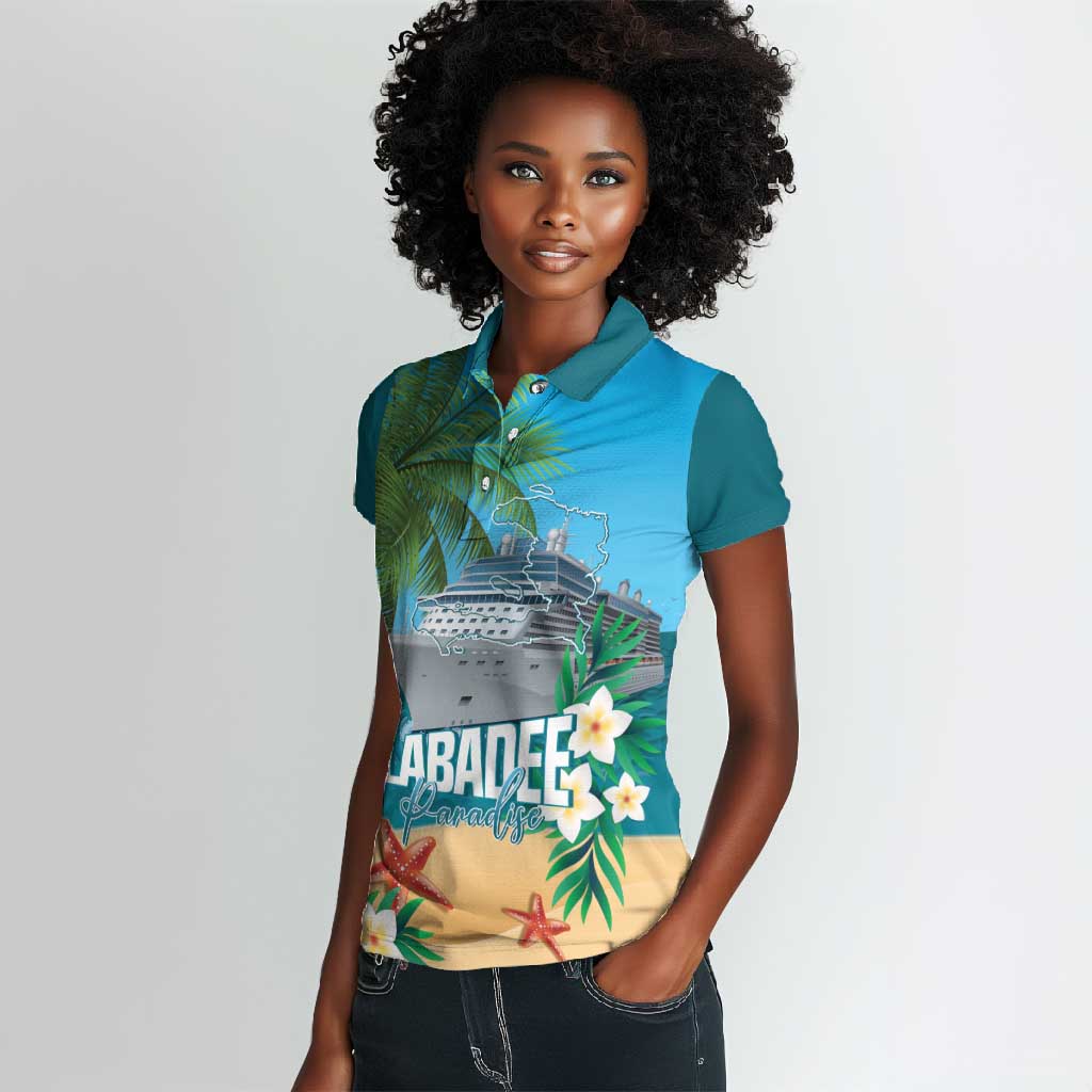 Afro Haiti Labadee Peninsula Women Polo Shirt Caribbean Cruise Tropical Vibes LT14
